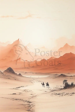 Desert Camels Journey Cultural or Heritage Poster PosterGoat