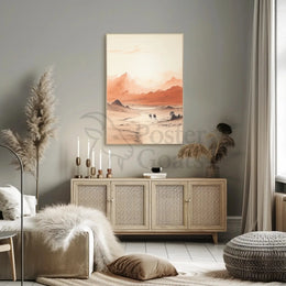 Desert Camels Journey Cultural or Heritage Poster PosterGoat