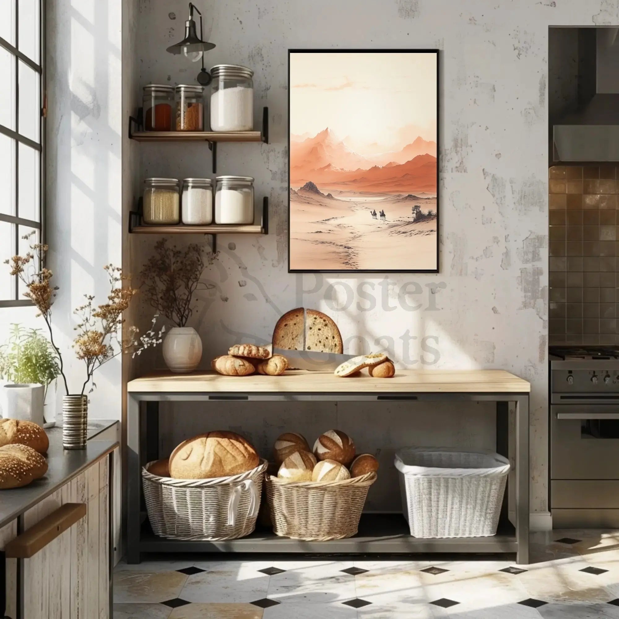 Desert Camels Journey Cultural or Heritage Poster PosterGoat