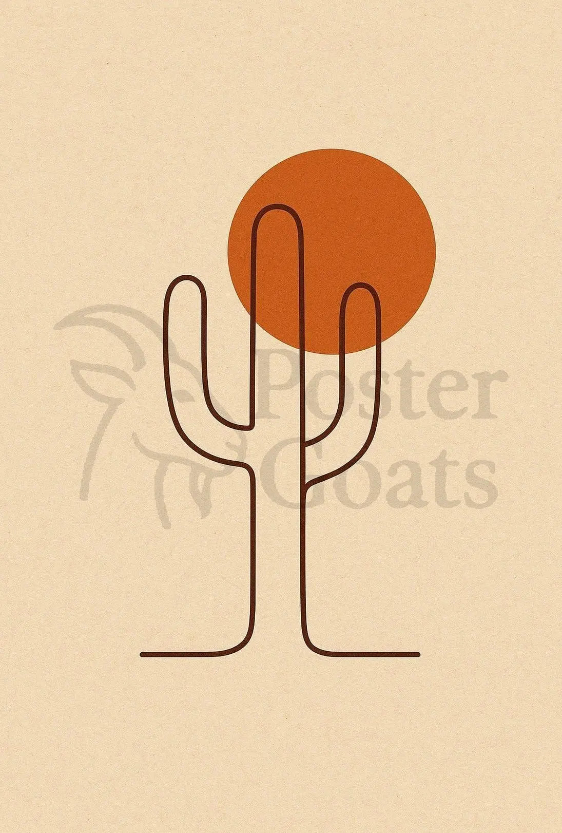 Desert Resilience Minimalist Art Print Poster PosterGoat