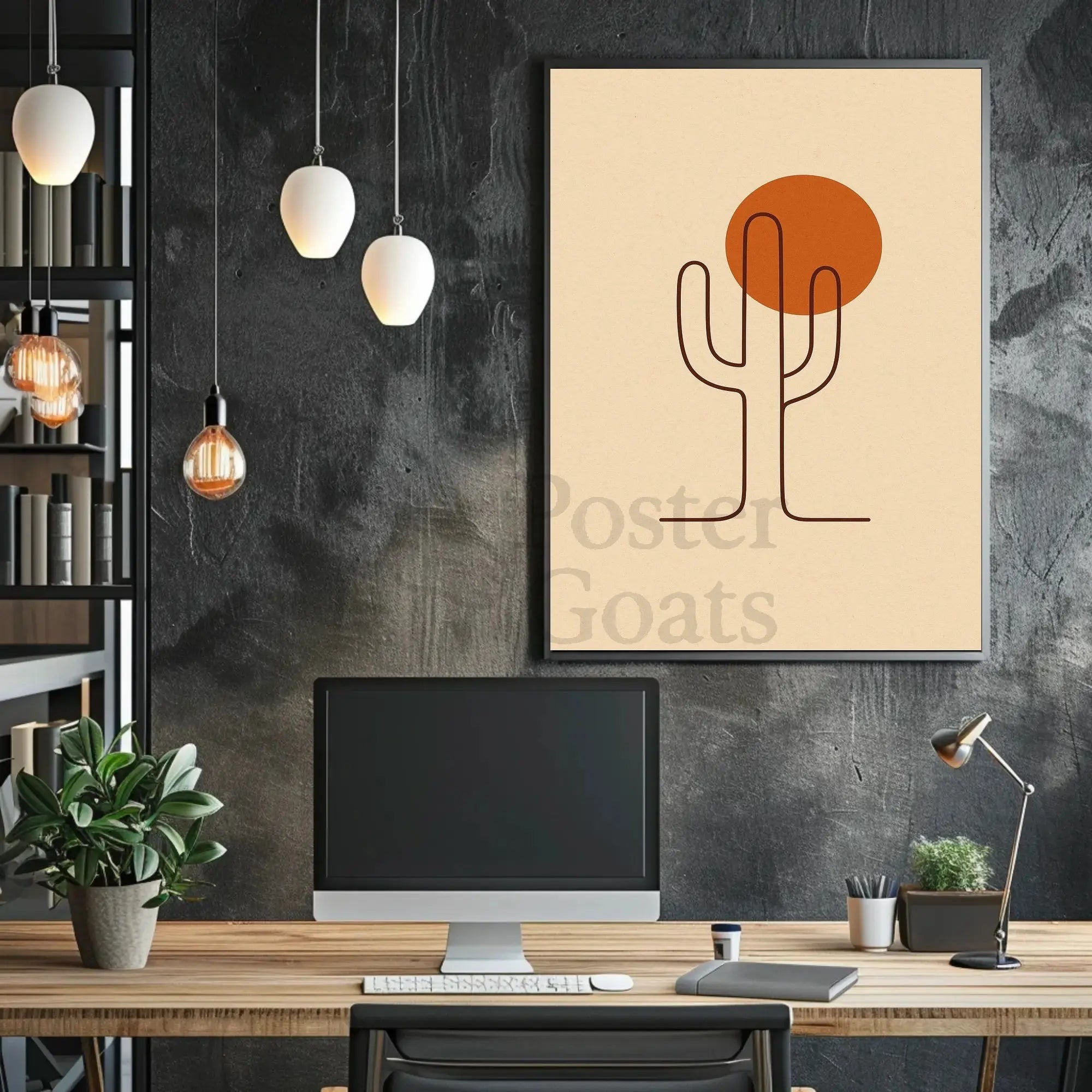 Desert Resilience Minimalist Art Print Poster PosterGoat