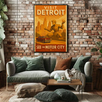 Detroit Automotive Heritage Art Deco Cultural Poster PosterGoat