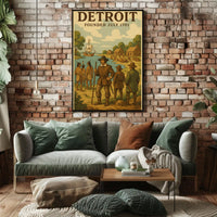 Detroit Founding History Art Cultural or Heritage Poster PosterGoat