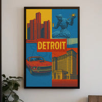 Detroit Landmarks and Muscle Car Cultural Heritage Poster PosterGoat