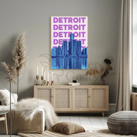 Detroit Skyline Urban Vibes Abstract, Artistic, or Pop Culture Poster PosterGoat