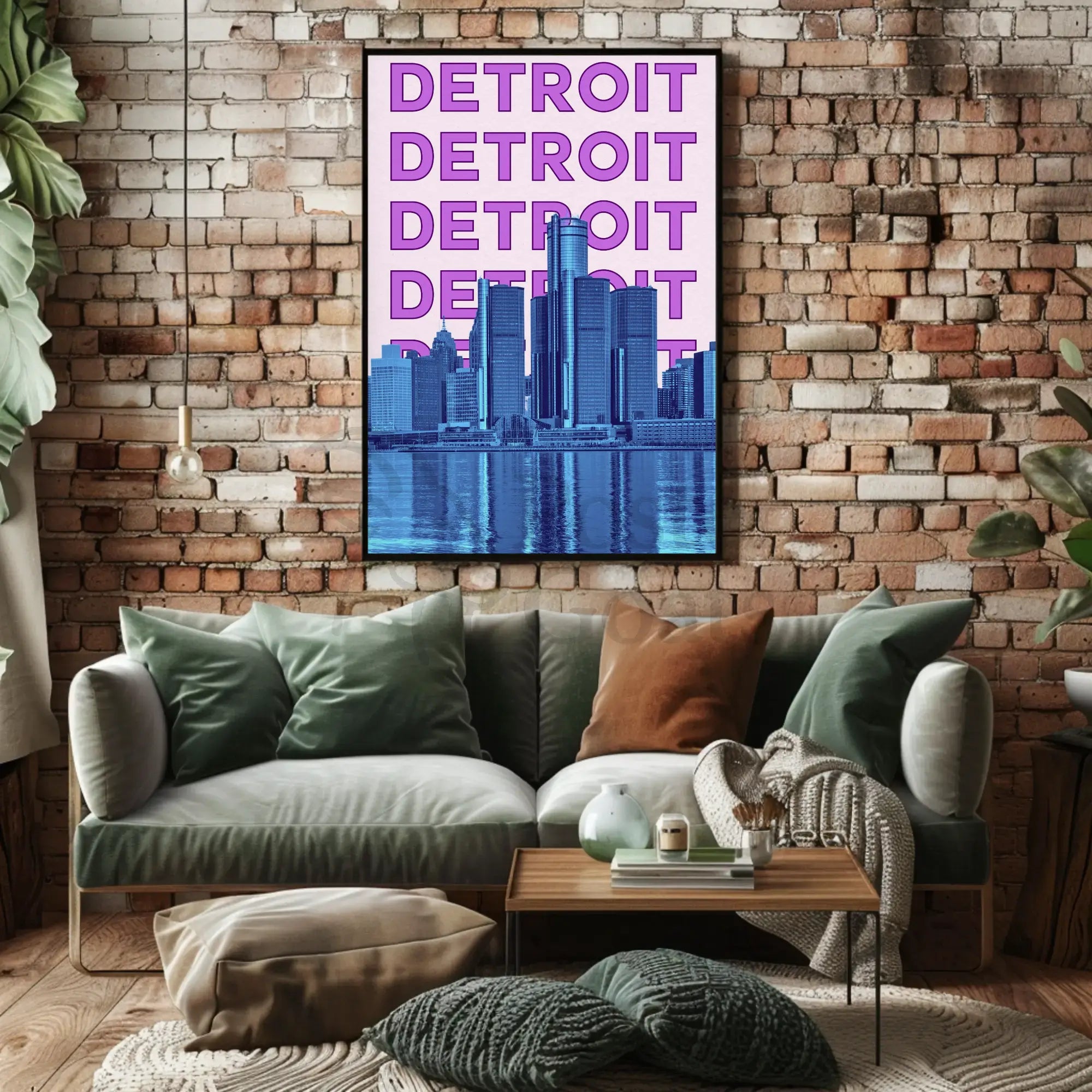 Detroit Skyline Urban Vibes Abstract, Artistic, or Pop Culture Poster PosterGoat