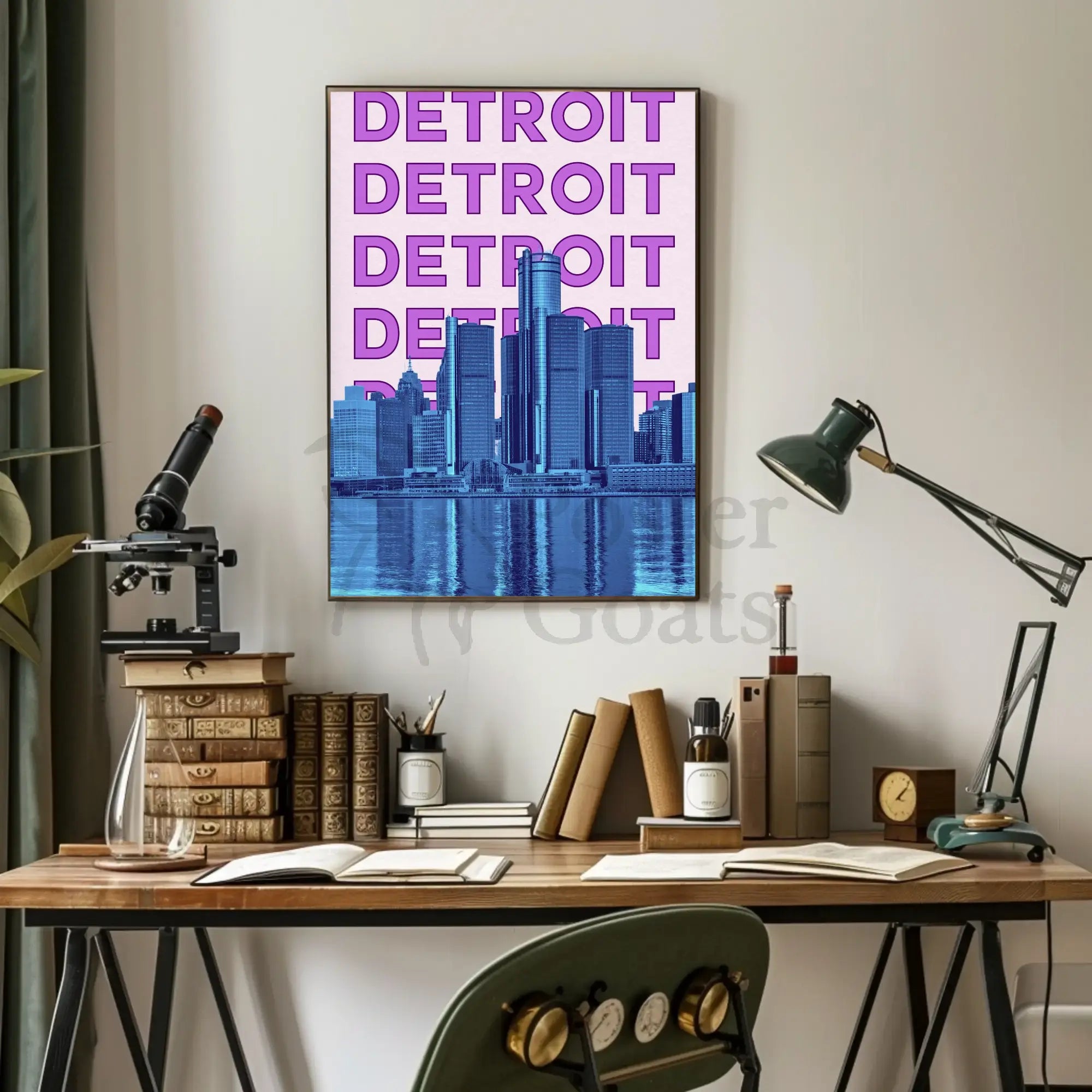 Detroit Skyline Urban Vibes Abstract, Artistic, or Pop Culture Poster PosterGoat