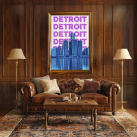 Detroit Skyline Urban Vibes Abstract, Artistic, or Pop Culture Poster PosterGoat
