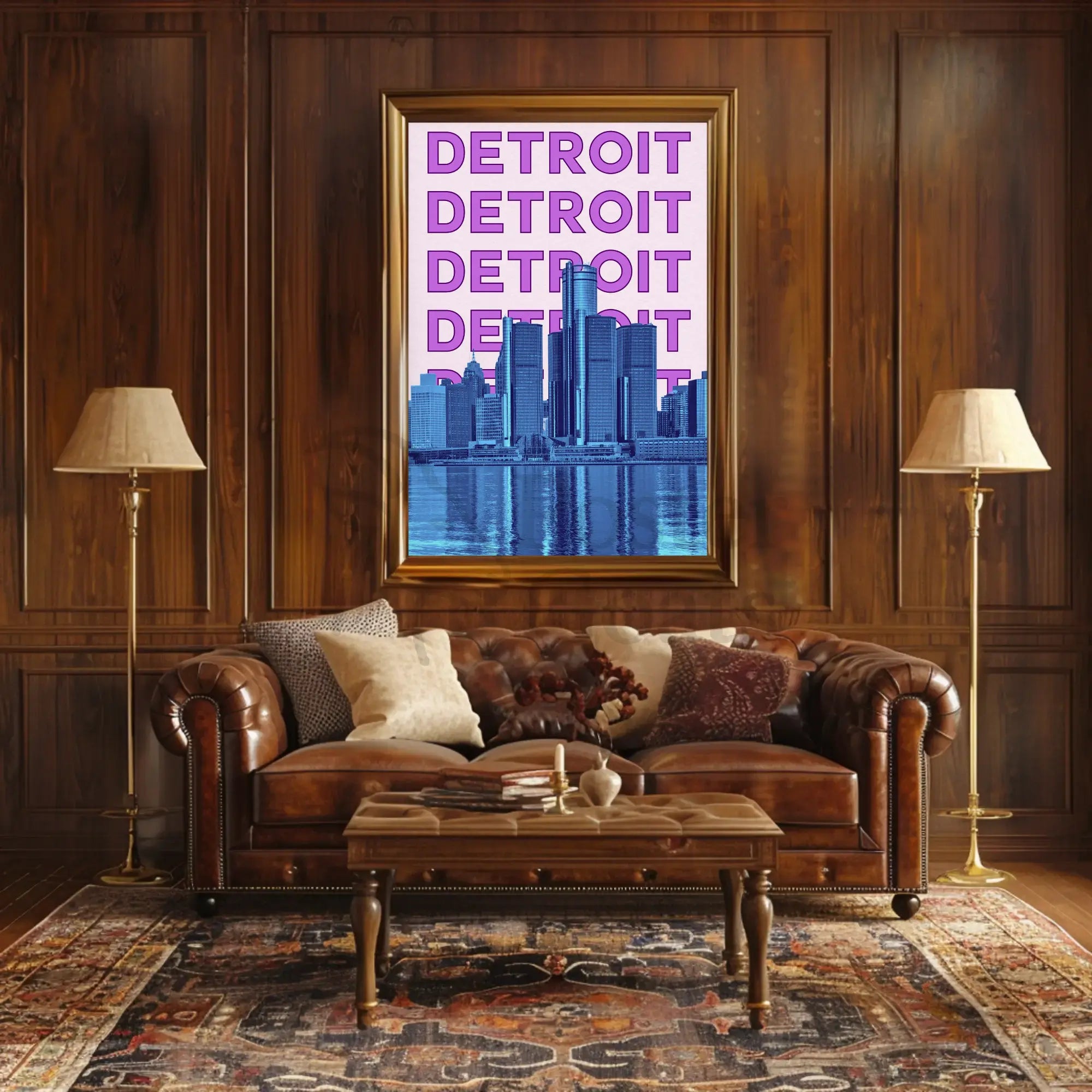 Detroit Skyline Urban Vibes Abstract, Artistic, or Pop Culture Poster PosterGoat