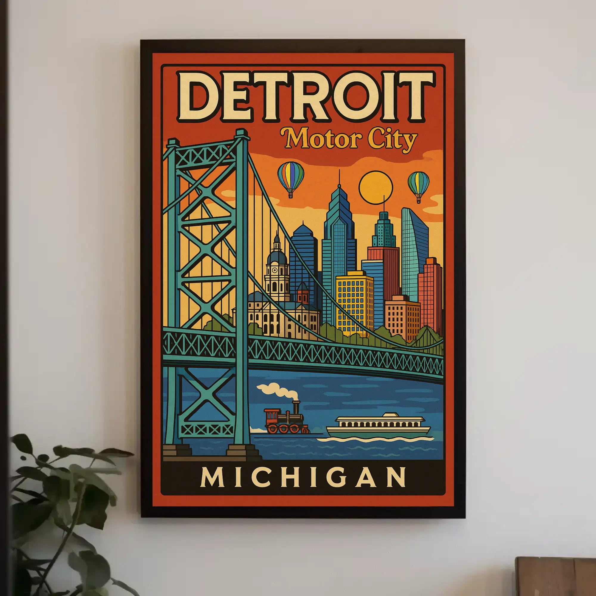 Detroit Urban Adventure Vintage Travel Poster PosterGoat