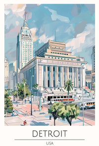 Detroit Urban Charm Travel Poster PosterGoat