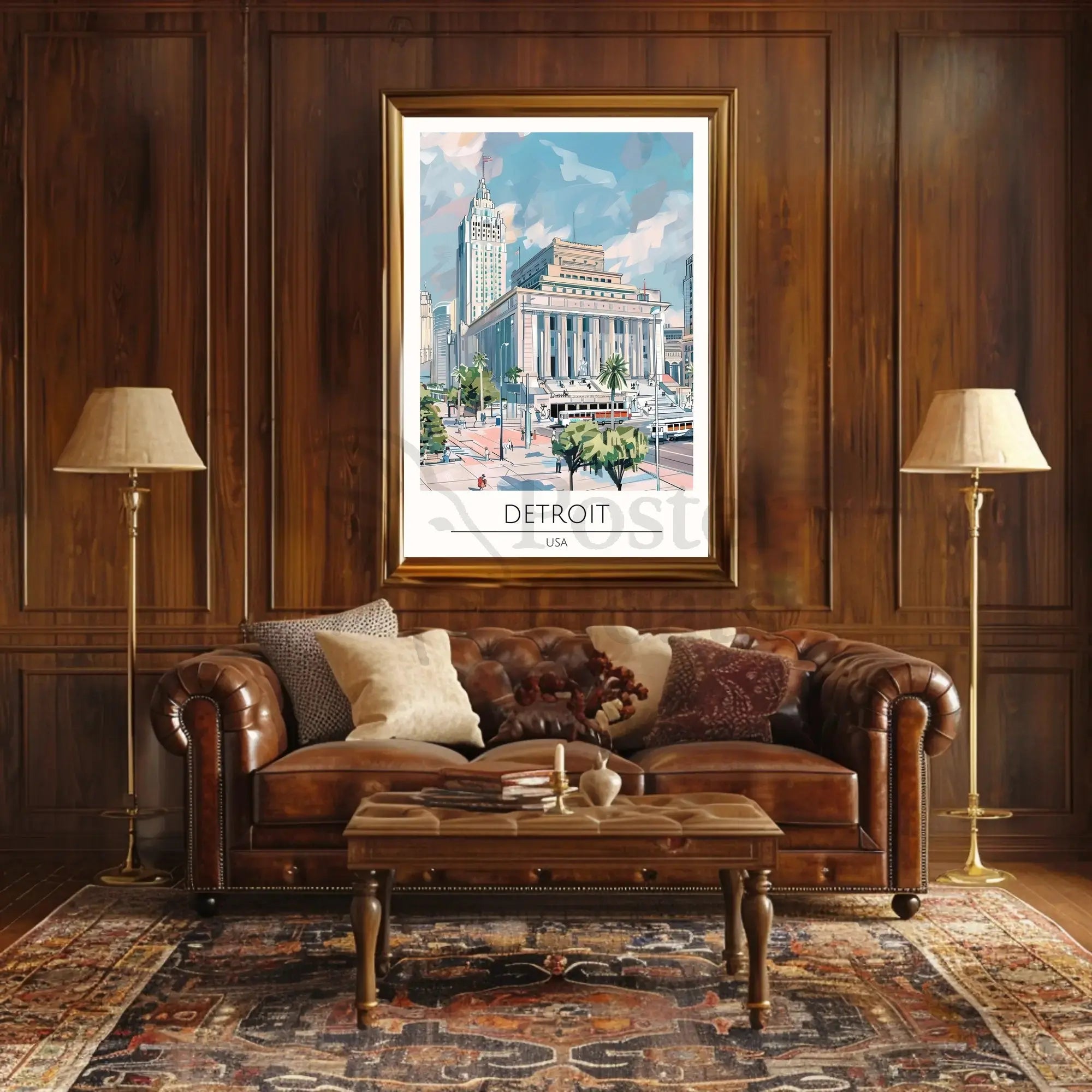 Detroit Urban Charm Travel Poster PosterGoat