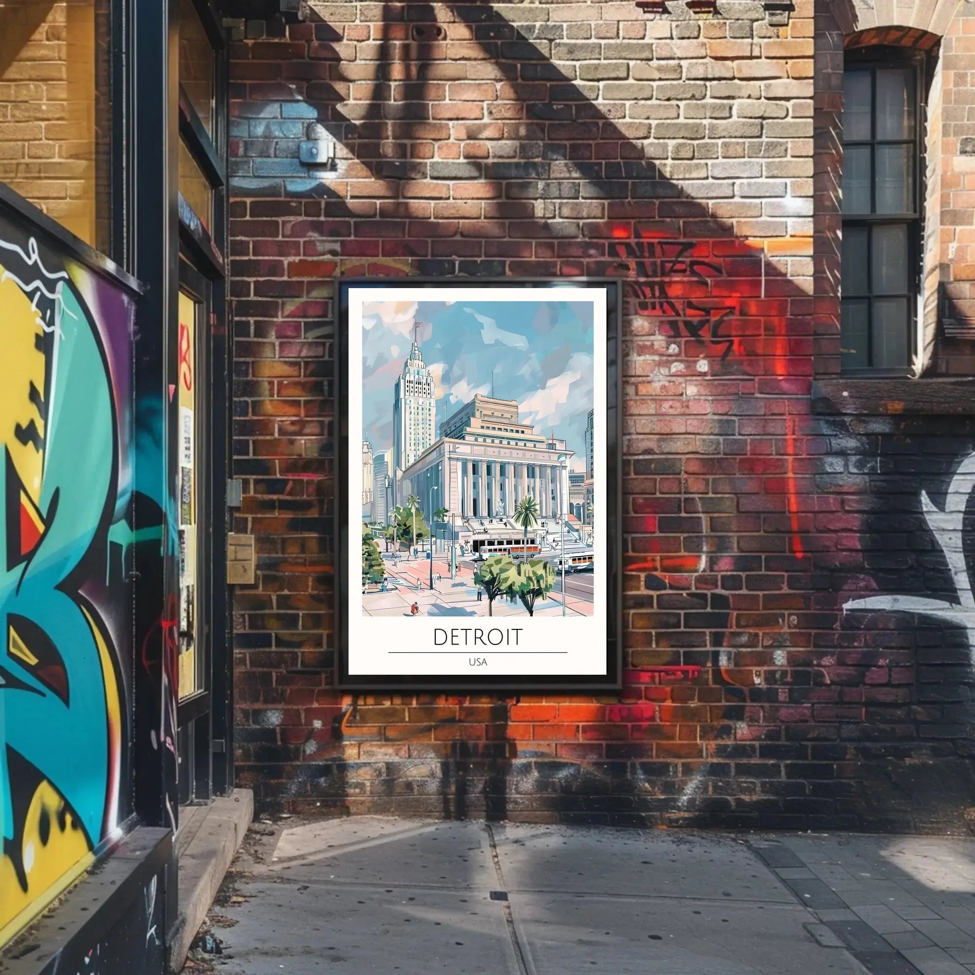 Detroit Urban Charm Travel Poster PosterGoat