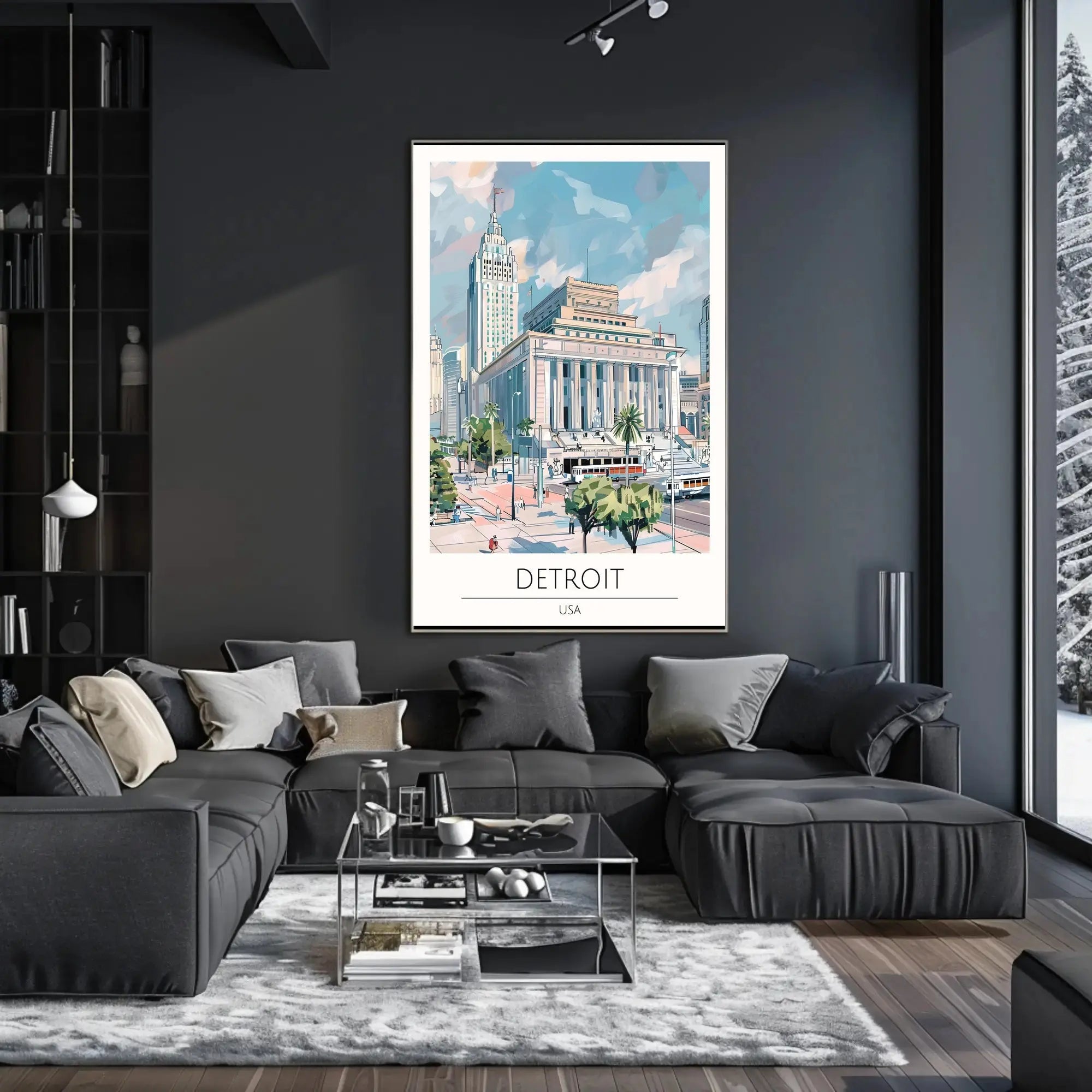 Detroit Urban Charm Travel Poster PosterGoat
