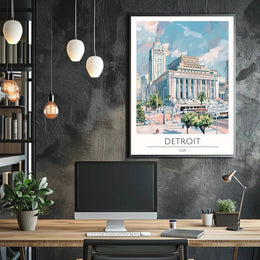 Detroit Urban Charm Travel Poster PosterGoat
