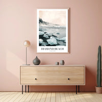 Diamond Beach Photorealistic Scenic Travel Poster PosterGoat