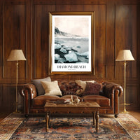 Diamond Beach Photorealistic Scenic Travel Poster PosterGoat