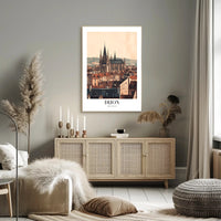 Dijon Cityscape Gothic Cathedral Poster PosterGoat
