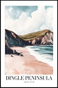 Dingle Peninsula Coastal Landscape Travel Poster PosterGoat