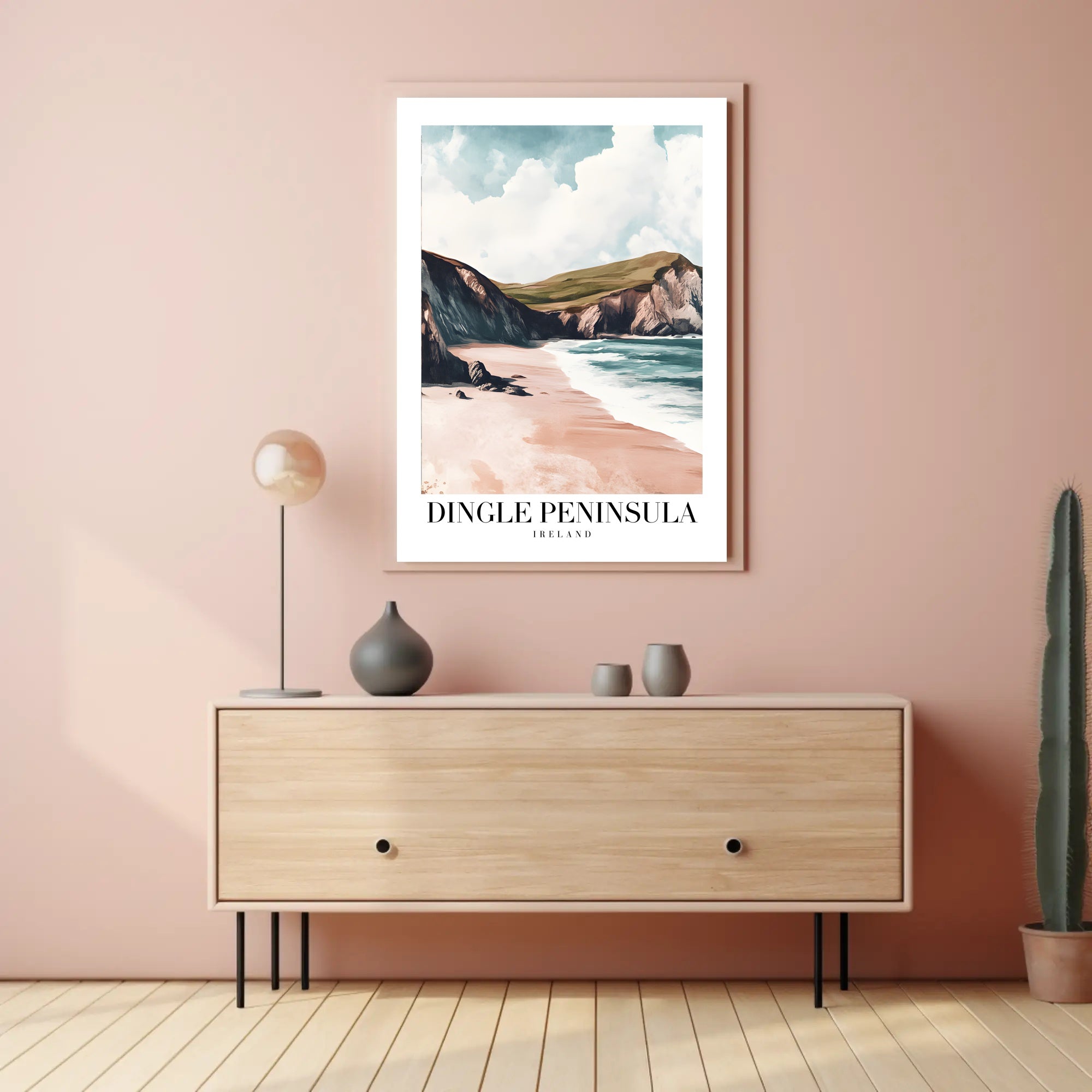 Dingle Peninsula Coastal Landscape Travel Poster PosterGoat