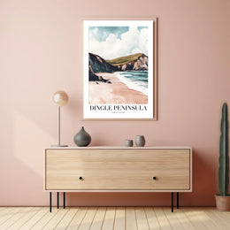 Dingle Peninsula Coastal Landscape Travel Poster PosterGoat