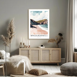 Dingle Peninsula Coastal Landscape Travel Poster PosterGoat