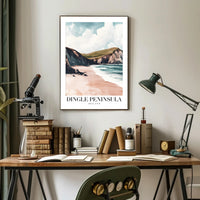 Dingle Peninsula Coastal Landscape Travel Poster PosterGoat