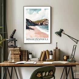 Dingle Peninsula Coastal Landscape Travel Poster PosterGoat