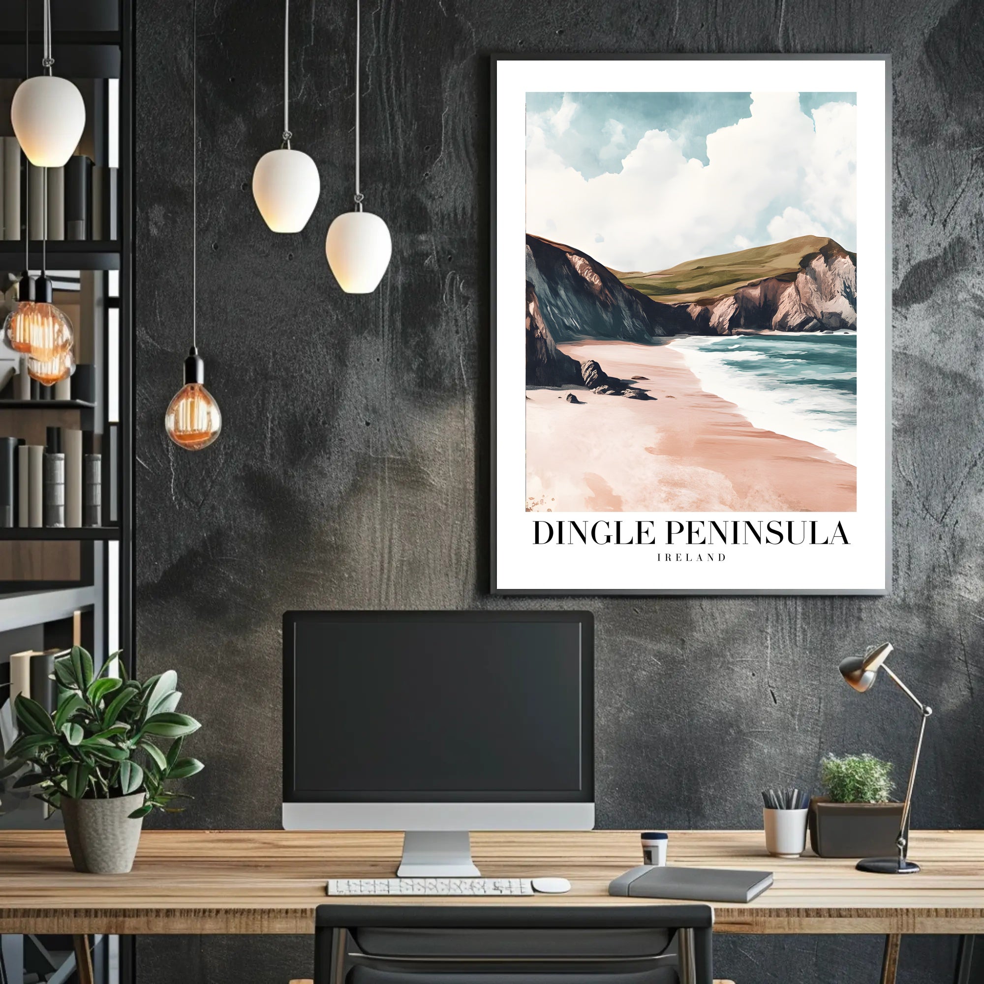 Dingle Peninsula Coastal Landscape Travel Poster PosterGoat