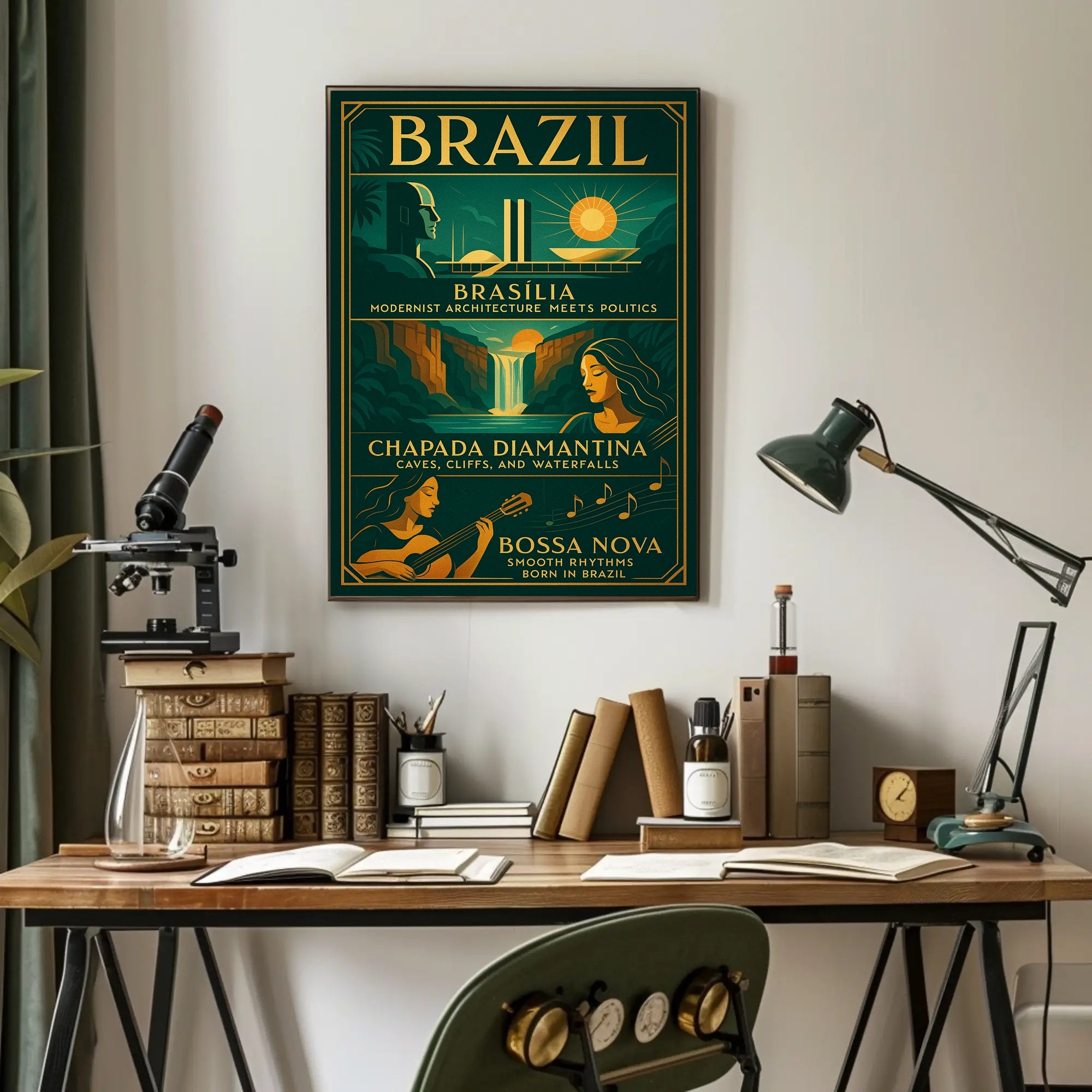Discover Brazil Vintage Poster Art Print PosterGoat