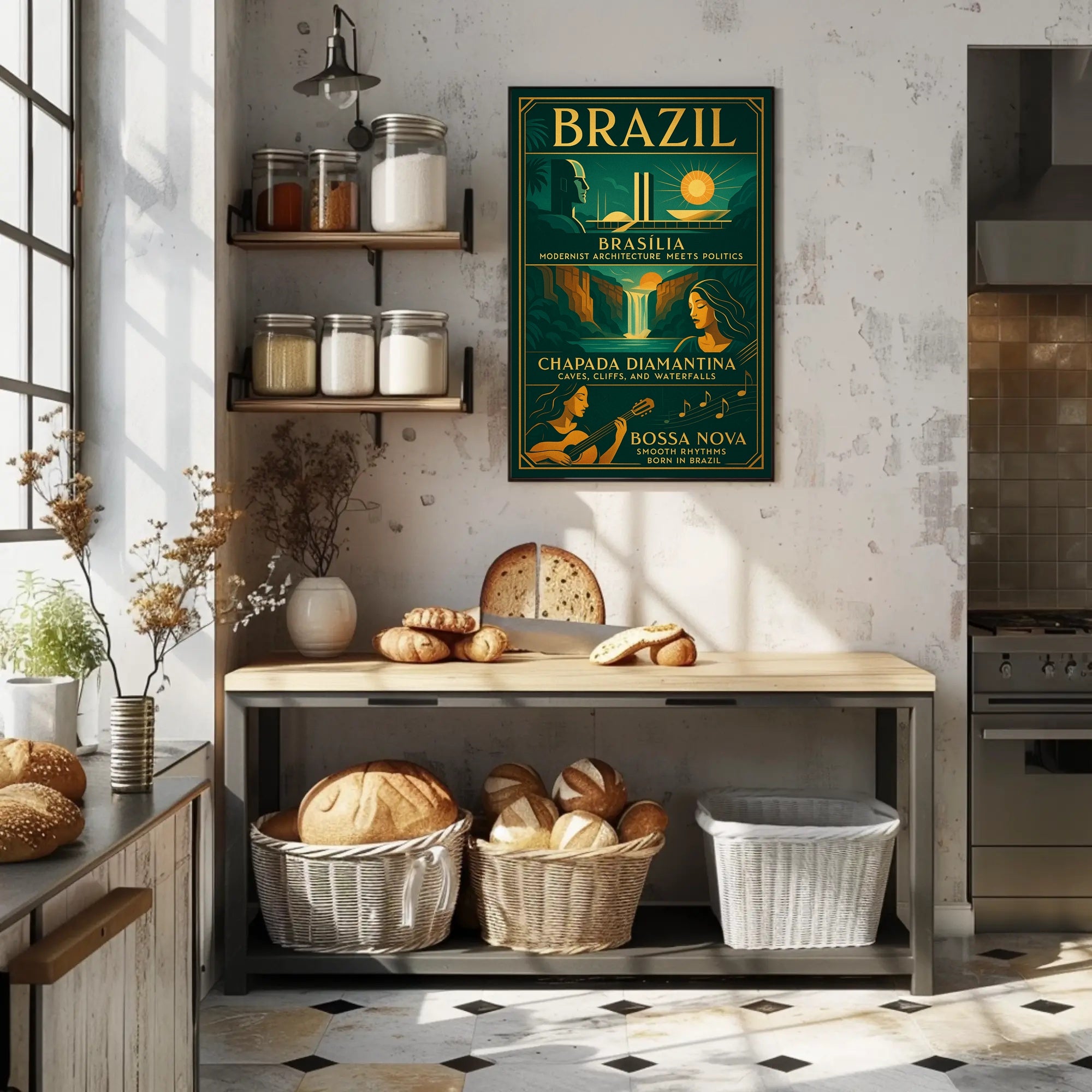 Discover Brazil Vintage Poster Art Print PosterGoat