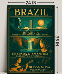 Discover Brazil Vintage Poster Art Print PosterGoat
