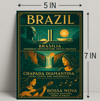 Discover Brazil Vintage Poster Art Print PosterGoat