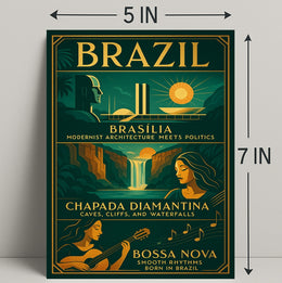 Discover Brazil Vintage Poster Art Print PosterGoat