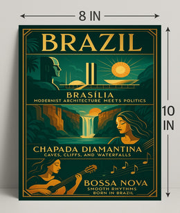 Discover Brazil Vintage Poster Art Print PosterGoat