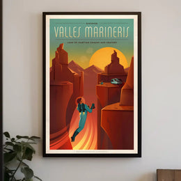 Discover Mars: Retro-Futuristic Valles Marineris Travel Poster PosterGoat