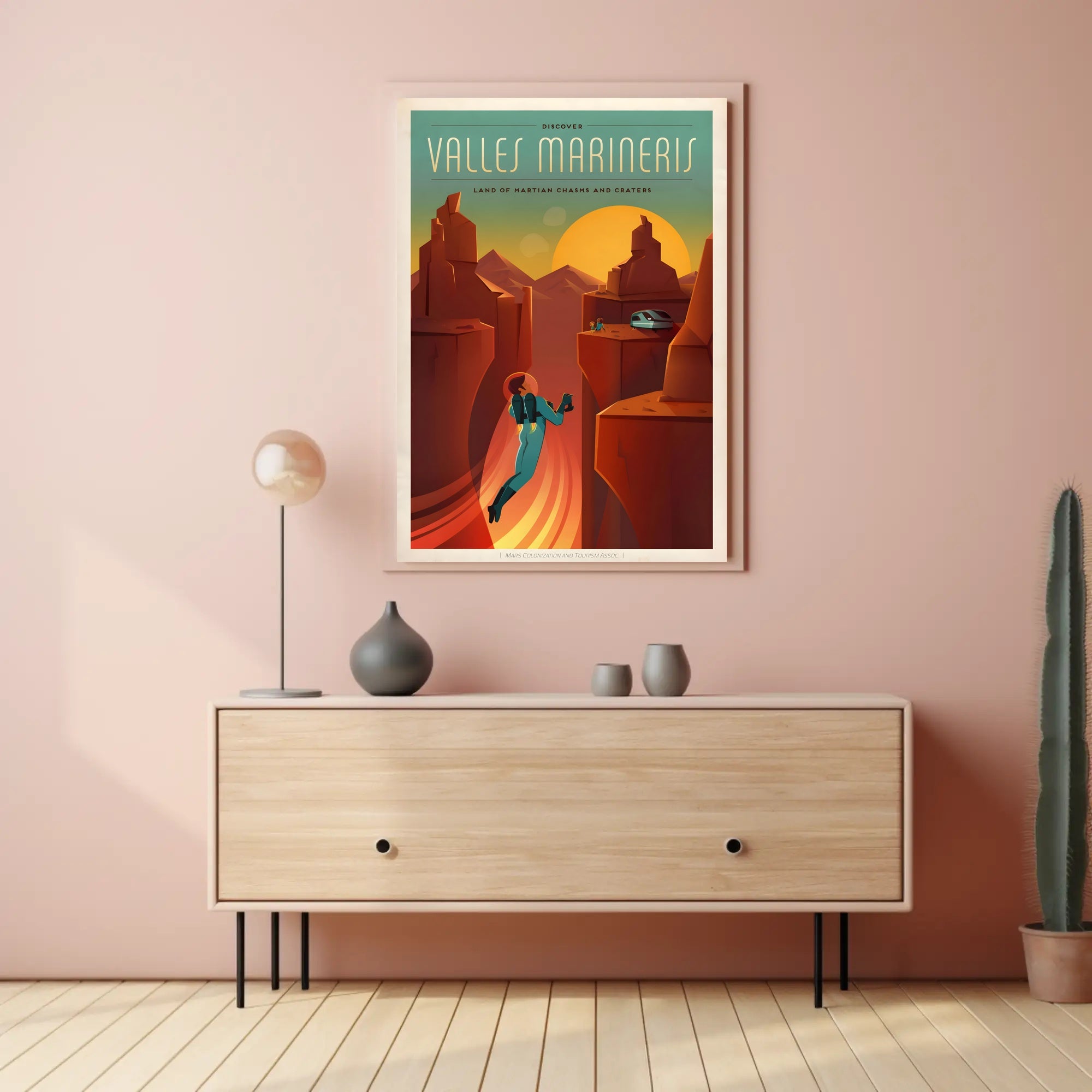 Discover Mars: Retro-Futuristic Valles Marineris Travel Poster PosterGoat