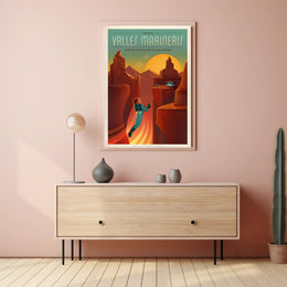 Discover Mars: Retro-Futuristic Valles Marineris Travel Poster PosterGoat