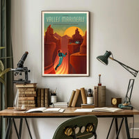 Discover Mars: Retro-Futuristic Valles Marineris Travel Poster PosterGoat