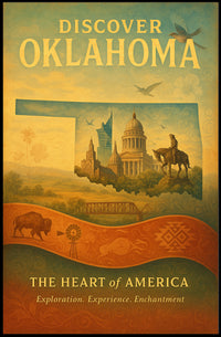 Discover Oklahoma Heart of America Poster PosterGoat