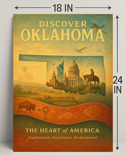 Discover Oklahoma Heart of America Poster PosterGoat