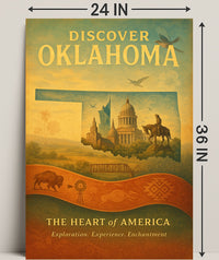 Discover Oklahoma Heart of America Poster PosterGoat