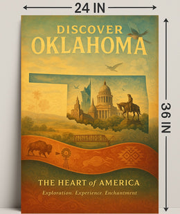 Discover Oklahoma Heart of America Poster PosterGoat