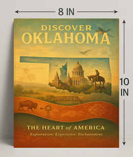 Discover Oklahoma Heart of America Poster PosterGoat