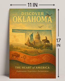 Discover Oklahoma Heart of America Poster PosterGoat