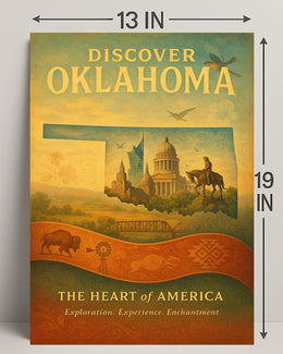 Discover Oklahoma Heart of America Poster PosterGoat