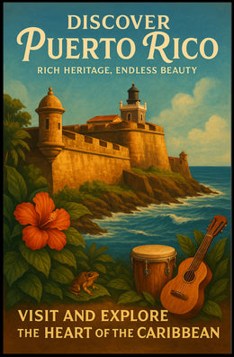 Discover Puerto Rico Vintage Poster Art PosterGoat