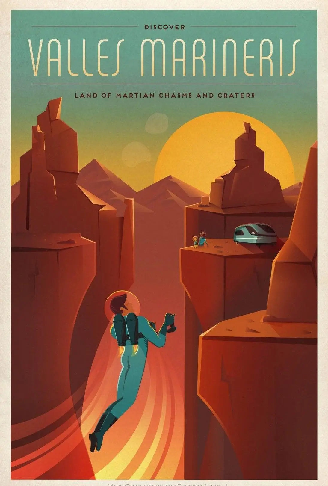 Discover Valles Marineris Mars Travel Futuristic Sci-Fi Poster PosterGoat