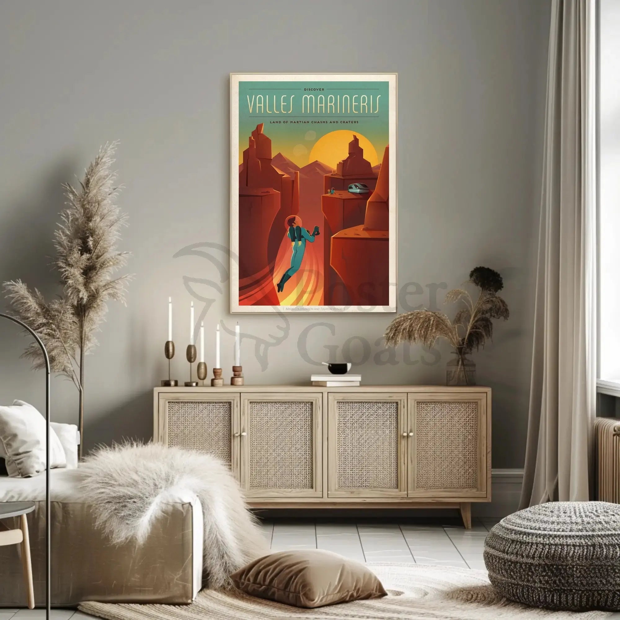 Discover Valles Marineris Mars Travel Futuristic Sci-Fi Poster PosterGoat