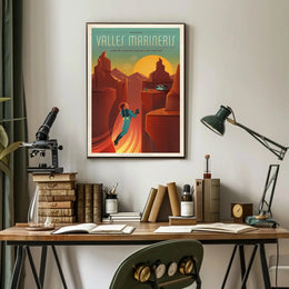 Discover Valles Marineris Mars Travel Futuristic Sci-Fi Poster PosterGoat